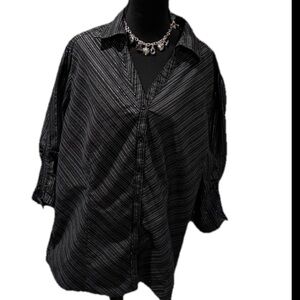 Black and Silver Striped Blouse